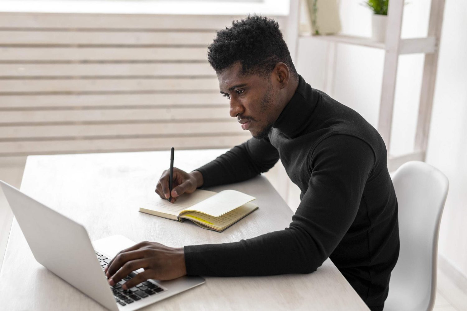 A professional working in an office
